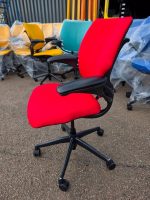 Humanscale Freedom Draughtsman Chair High Ergonomic Tall Office Seat - Red - Image 3