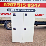 Wooden Security White Locker - 4 Door Office Storage Lockable Staff Cabinet