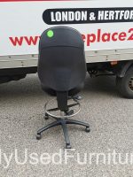 Draughtsman Ergonomic Office Chair High Back With Adjustable Foot Ring - Black - Image 19