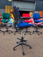 Humanscale Freedom Draughtsman Chair Tall Ergonomic Drafting Stool - Navy Blue - Image 3