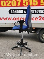 Draughtsman Chair High Back Ergonomic With Adjustable Arms and Foot Ring - Image 7