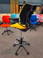 Humanscale Freedom Draughtsman Chair Tall Ergonomic Drafting Stool - Yellow - Image 2