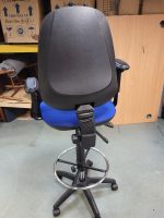 Draughtsman Chair Height Adjustable Office High Stool with Foot Ring - Blue - Image 2