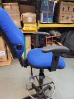 Draughtsman Office Chair High Back Ergonomic With Adjustable Foot Ring - Blue - Image 2
