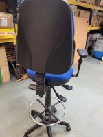 Draughtsman Office Chair High Back Ergonomic With Adjustable Foot Ring - Blue - Image 6