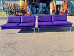 Orangebox Modern Lounge Sofa - Upholstered 4 Person Reception Purple Seat