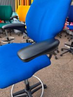 Humanscale Freedom Draughtsman Chair Tall Ergonomic Drafting Stool - Blue - Image 3