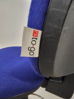 Draughtsman Ergonomic Office Chair High Back w/ Castors and Foot Ring - Blue - Image 4