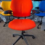 Humanscale Freedom Draughtsman Chair High Ergonomic Tall Office Seat - Orange