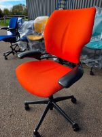 Humanscale Freedom Draughtsman Chair High Ergonomic Tall Office Seat - Orange - Image 4