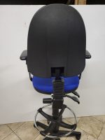 Blue Draughtsman Chair High Back Ergonomic With Adjustable Foot Ring - Office - Image 7