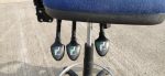Draughtsman Ergonomic Office Chair High Back With Foot Ring - Upholstered Blue - Image 9