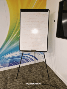 Rectangular Magnetic Office Whiteboard with Stand and Adjustable Legs