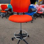 Humanscale Freedom Draughtsman Chair Tall Ergonomic Drafting Stool - Orange