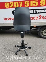 Used Draughtsman Chair High Ergonomic Back w/ Adjustable Foot Ring - Blue - Image 14