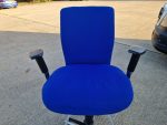 Used Blue Draughtsman Chair High Back Ergonomic w/ Adjustable Height, Foot Ring - Image 5