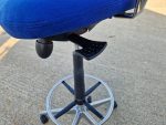 Used Blue Draughtsman Chair High Back Ergonomic w/ Adjustable Height, Foot Ring - Image 16