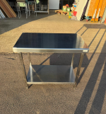 Kitchen Work Preparation Table Stainless Steel with Lower Shelf - 100 x 60