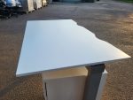 White Rectangular Office Desk With Lockable Mobile Pedestal Cabinet - 140cm - Image 3