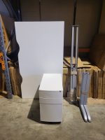 White Rectangular Office Desk With Lockable Mobile Pedestal Cabinet - 140cm - Image 21