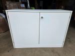 2 Door Cupboard White Lockable Modern Cabinet - Fast UK Delivery