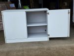 2 Door Cupboard White Lockable Modern Cabinet - Fast UK Delivery - Image 2