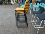 Stackable Bar Stools Upholstered Mustard Yellow Seat, Black Frame - Set of 5 - Image 23