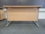 Wooden Office Desk Beech Effect with Lockable Pedestal Cabinet – 120cm Wide - Image 5
