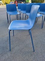Used Frederica Pato Chair - Set of 9  Stackable Office / Lounge Blue Chairs - Image 3