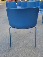 Used Frederica Pato Chair - Set of 9  Stackable Office / Lounge Blue Chairs - Image 4