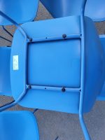 Used Frederica Pato Chair - Set of 9  Stackable Office / Lounge Blue Chairs - Image 7