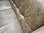 Vintage Brown Leather 3 Seater Sofa – Art Deco Reception Lounge Seating - Image 6