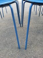 Used Frederica Pato Chair - Set of 9  Stackable Office / Lounge Blue Chairs - Image 16