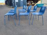 Used Frederica Pato Chair - Set of 9  Stackable Office / Lounge Blue Chairs - Image 17