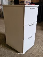 3 Drawer Office Filing Cabinet Lockable White Finish - A4 / Legal Size Documents