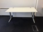 Senator Office Desk White Top Workstation - Modesty Panel & Cable Ports - 160cm