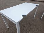 Haworth Rectangular Office Desk, Height Adjustable White Workstation - 120cm
