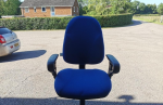 Used Draughtsman Blue Chair Height Adjustable Office High Stool with Foot Ring - Image 3