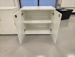 2 Door Storage Cupboard White Lockable Adjustable Shelf Office Cabinet - Image 4