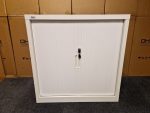 OHX Sliding Door Office Tambour - Lockable White Cabinet w/ Adjustable Shelves - Image 5