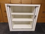 OHX Sliding Door Office Tambour - Lockable White Cabinet w/ Adjustable Shelves - Image 8