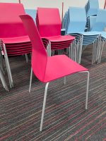 Kinnarps Stackable Visitor Chairs, Red Plastic Shell and Steel Frame - Set of 18 - Image 7