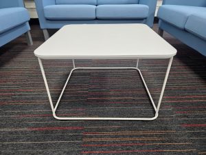 Kinnarps White Square Coffee Table Modern Office Lounge/Reception - 60x60cm