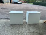 Lockable Office Storage Cupboards - Set of 2 Desk Height Wooden Matching Units - Image 3