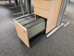 Office Wood Desk with Cable Management, Left Hand + Mobile Lockable Pedestal - Image 10