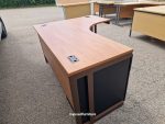 L Shape Office Desk Corner Workstation with Lockable Mobile 3 Drawer Pedestal - Image 2