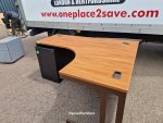 L Shape Office Desk Corner Workstation with Lockable Mobile 3 Drawer Pedestal - Image 3
