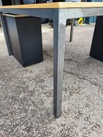 Used Bench Office Desk 2 Person Front-to-Front. Industral Frame Black WoodTop - Image 6