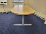 Oval Meeting / Conference Table Maple Wood Top and Modesty Panel - 200cm Wide - Image 4
