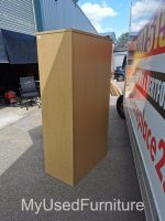 Office Wooden Storage Cupboard Sliding Shutter Door Tambour Cabinet - Grey - Image 5